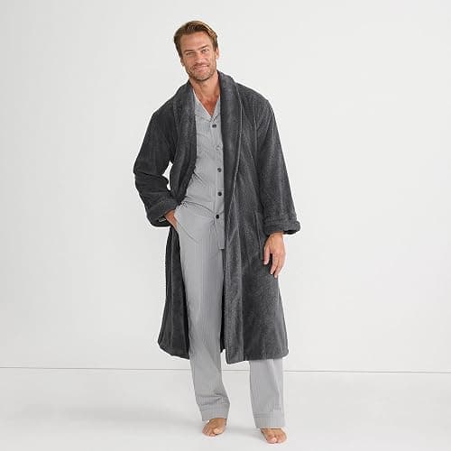 Lands' End Men's Full-Length Turkish Cotton Terry Bathrobe – 55" Length | Plush, Absorbent, 2 Pockets, Spa Comfort thumbnail 4