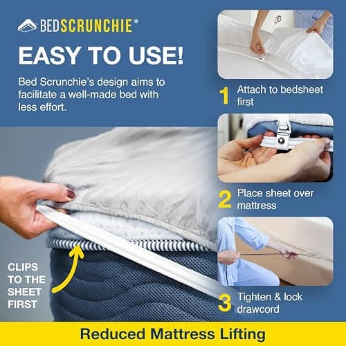 BED SCRUNCHIE Sheet Holder Straps - Heavy Duty Gripper Clips - Strengthened Parachute Cord - 360 Degree Bed Sheet Tightener - Strongest and Effective Extender - Fits All Mattress Sizes thumbnail 2
