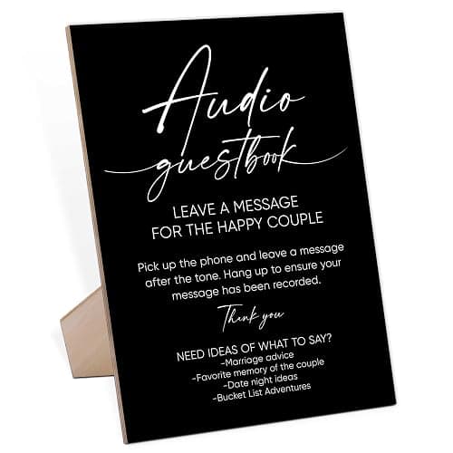 Audio Guest Book Sign, Minimalist Wooden Sign With Stand, Wedding Reception Signs, Party Supplies, Bridal Shower Centerpieces, Engagement Party Decorations, Sign Our Guest Book Signs For Wedding-4 - Image 1