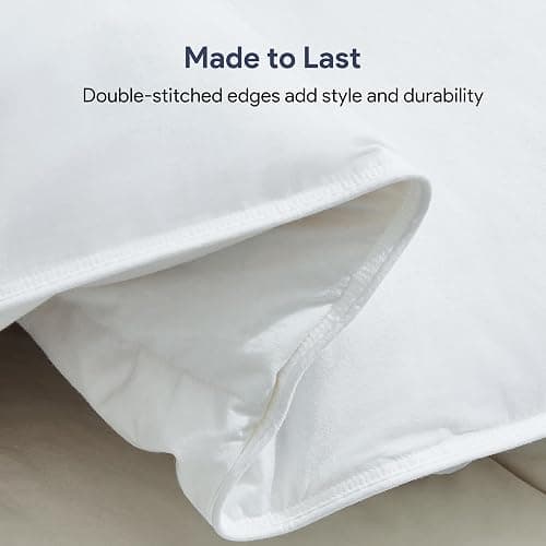 Maple&Stone Feather Down Comforter King, Heavyweight Duvet Insert | Extra Fluffy Duvet Insert in White, 100% Cotton Shell, Baffle Construction, 8 Loops, 106 x 90 in thumbnail 6