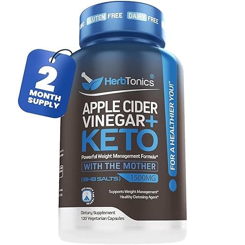 Herbtonics Apple Cider Vinegar Capsules Plus Keto BHB | Fat Burner & Weight Loss Supplement for Women & Men | Appetite Suppressant - Image 1