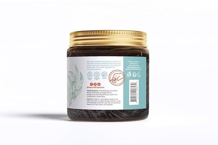 Natural Elephant Moroccan Black Soap With Eucalyptus Essential Oil 200g (7oz) thumbnail 9