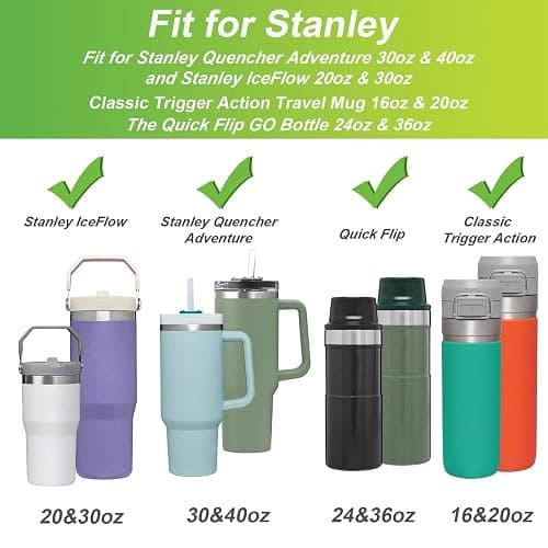 AIERSA 3Pcs Silicone Boot Sleeve for Stanley Quencher 40oz 30oz Tumbler with Handle,for IceFlow 20oz 30oz,Protective Water Bottle Bottom Bumper Cover for Stanley Cup Accessories,Clear,Wisteria,Pink thumbnail 4