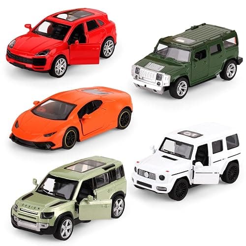 Hooqict Metal Die Cast Toy Car Set of 5, Openable Doors Pull Back Car for Kids Boys Age 3 4 5 6 7 8, Racing Car Party Favors Mini Toy Car for Pinata Stuffers, Goodie Bag Stuffers, Birthday Gifts - Image 1