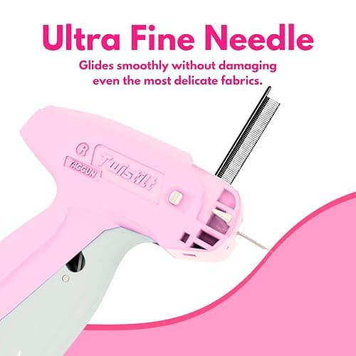 Stitch Gun for Clothes (Quick Fix Tool, Not a Sewing Machine), Handheld Clothing Tag Gun for Quick Clothing Repairs Includes 6 Needles, 1000 Black & 1000 White Fasteners (Pink) thumbnail 6