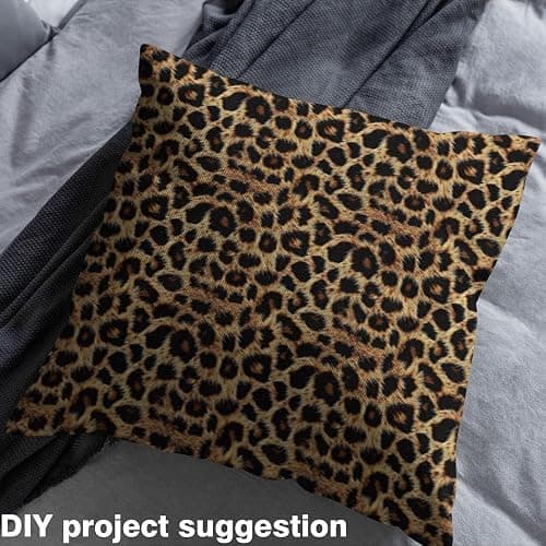 Brown Leopard Print Upholstery Fabric for Chairs - Wild Animal Hide Outdoor Fabric by The Yard 72"x63",Cheetah Skin African Animals Big Cat Fur Hair Spot Waterproof Fabric thumbnail 4