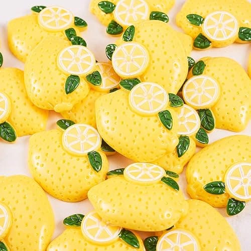 LiQunSweet 20 Pcs Flatback Cabochons Lemon Fruit Yellow Miniature Food Art Supply Decoden Charm DIY Embellishment Phonecase Hair Clip Craft Jewelry Making thumbnail 2