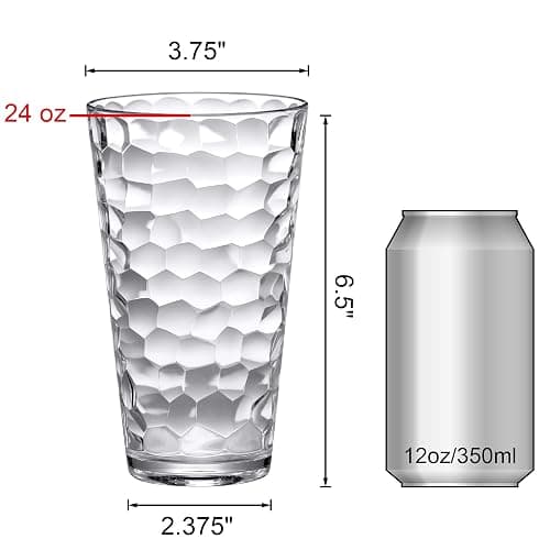 Amazing Abby - Iceberg - 24-Ounce Plastic Tumblers (Set of 8), Plastic Drinking Glasses, All-Clear High-Balls, Reusable Cups, Stackable, BPA-Free, Shatter-Proof, Dishwasher-Safe thumbnail 3