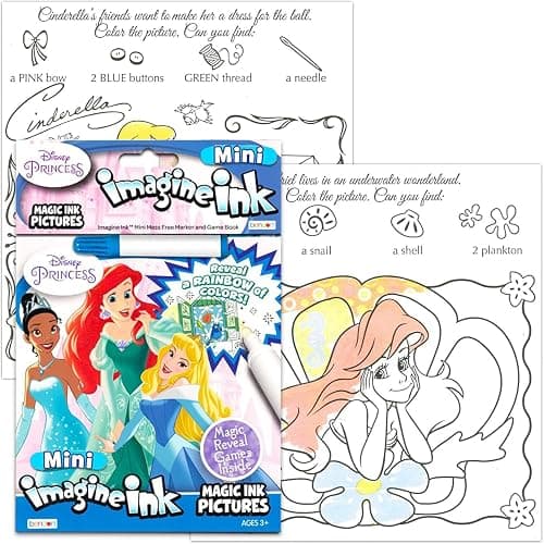 Imagine Ink Coloring Book Set for Girls - Bundle Includes 6 No-Mess Books Featuring Disney Princesses, Hello Kitty, Bluey, and More | Girl Mess Free Coloring Bulk thumbnail 5