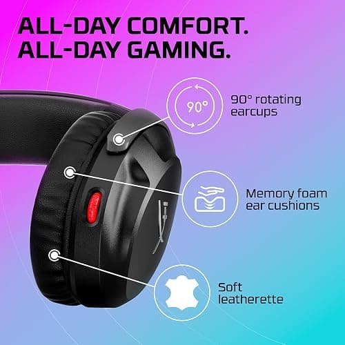 HyperX Cloud Stinger 2 – Wired PC Gaming Headset with Mic Noise Cancelling Over-Ear DTS Headphone:X Spatial Audio 50mm Drivers Swivel-to-mute Premium Leatherette for Windows Desktop, Black (Renewed) thumbnail 6