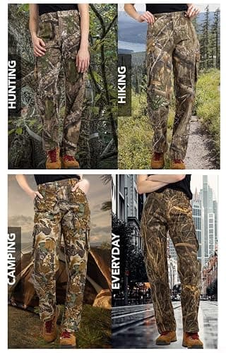 Realtree Women’s Camo Hunting Cargo Pants - Lightweight Cotton 6 Pockets Mid-Rise Slim Fit thumbnail 5