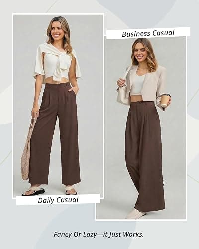 GRAPENT Wide Leg Pants for Women Work Business Casual High Waisted Dressy Pants Flowy Trousers Office thumbnail 4