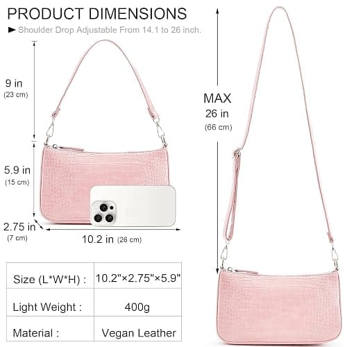 NIUEIMEE ZHOU Small Shoulder bag with 2 Removable Straps Cross Body Clutch Purse Handbag for Women thumbnail 5