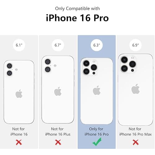 ⭐️ZTOFERA Magnetic Case for iPhone 16 Pro, Polka Dot Phone Case Cute for Girl Women, Compatible with Magsafe, Hard PC+Soft TPU Protective Phone Cover for iPhone 16 Pro-Wine Red thumbnail 2