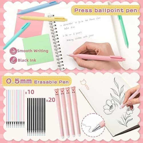 gyoyede 82pcs Aesthetic School Supplies Stationery Set with Pencil Case,Pastel Highlighters Gel Pens Mechanical Pencils 0.5 & 0.7mm,Essentials Stationary Set for Students Back to School Supplies thumbnail 5