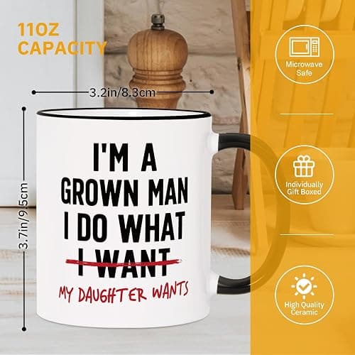 Aurahouse Funny Girl Dad Gifts Mug, Gift for Dad from Daughter | Dad birthday gifts from daughter wife kids, Fathers Day, Christmas gift for dad, New Daddy, I Do What My Daughter Wants thumbnail 3