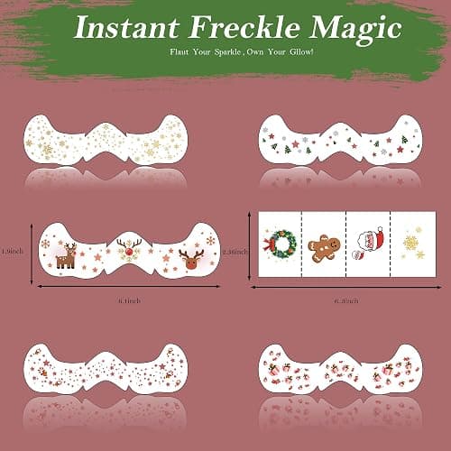 Christmas Glitter Face Tattoo,Diesetsr Body Glitter Temporary Tattoos Patches, Festival Rave Outfits for Women, Sparkle Patches for Kids, Party Christmas Festival Decorations,30 PCS thumbnail 3