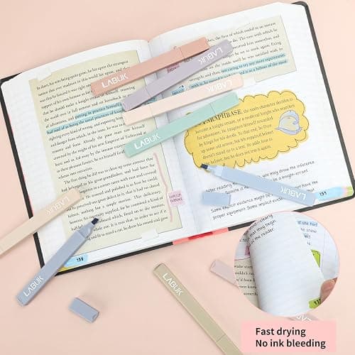 LABUK 12pcs Pastel Highlighters Aesthetic Cute Bible Highlighters and Pens No Bleed, with Mild Assorted Colors, Dry Fast Easy to Hold for Journal Planner Notes School Office Supplies - Muted Pastel-12Pcs thumbnail 6