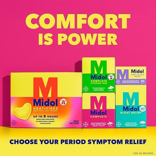 Midol Complete Menstrual Pain Relief Caplets, 40 Count - Provides Cramp, Headache, and Bloating Relief thumbnail 9