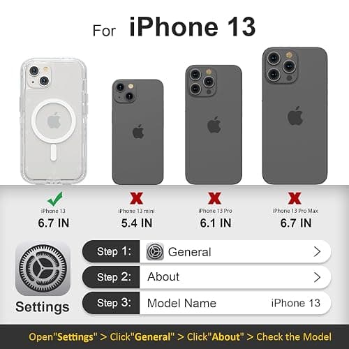Follaroma for iPhone 13 Case, Compatible with MagSafe, Durable Dual Layer Transparent Magnetic Phone Cases, Heavy Duty Shockproof and Anti-Drop Protective Cover for iPhone 13, 6.1'', Clear thumbnail 2