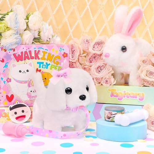 Tagitary Plush Toys Interactive Puppy Toy for Kids,Electronic Toy Dog That Walk and Bark,Tail Wagging, Fake Dog Toy with Leash,Perfect Easter Christmas Birthday Gift for Kids Toddlers thumbnail 2