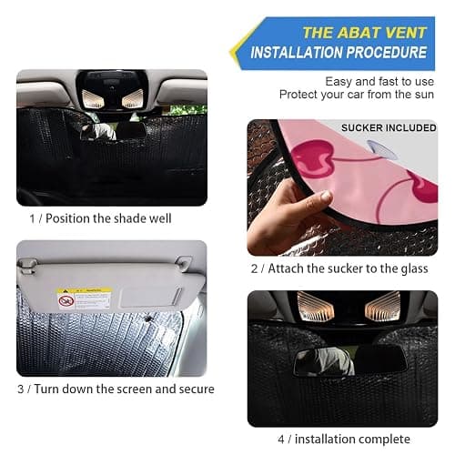 Bow Cherry Pink Windshield Sun Shade Blocks UV Rays Sun Visor Protector Sunshade Accordion Folding Sun Reflector Auto for Car Truck SUV to Keep Your Vehicle Cool thumbnail 5