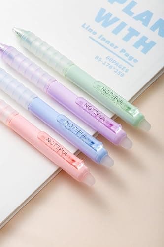 NOTEFUL Retractable Erasable Gel Pens Clicker, Fine Point 0.7, Premium Comfort Grip for Smooth Writing Planner and School Supplies (Blue, 1 Count (Pack of 8)) thumbnail 3