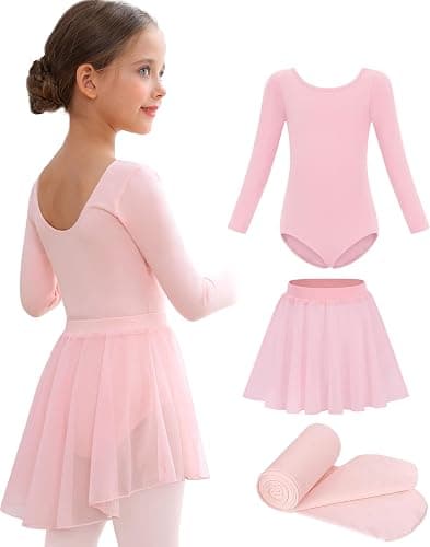 Mecceos Ballet Leotards Skirt and Tights Combo for Girls Toddler Dance Classical Gymnastics Leotard Dresses Tutu - Image 1
