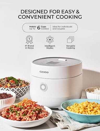 CUCKOO Micom Rice Cooker 3-Cup Uncooked / 6-Cup Cooked with Nonstick Inner Pot, Small Rice Maker with 8 Menu Options, Fuzzy Logic Technology, Auto Clean, Quick Rice Mode, White (CR-0375FW) thumbnail 4