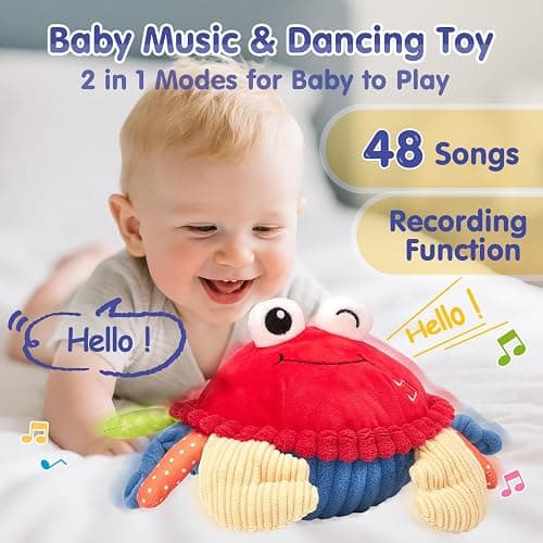 hahaland Baby Toys 6+ 12-18 Months - Crawling Musical Dancing Walking Moving Bouncing Learning Crab Tummy Time Toy Sensory Toddler Toys for 1-3 Year Old Christmas Birthday Gifts Stocking Stuffers thumbnail 3