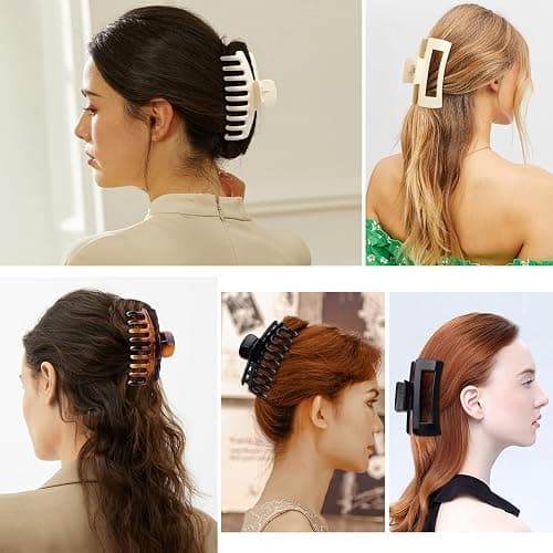 laxizar Claw Clip Hair Clip 8 Pack 4.3 Ihch Rectangular Hair Clips for Women Girls Large Hair Jaw Clips Hair Clamps thumbnail 5