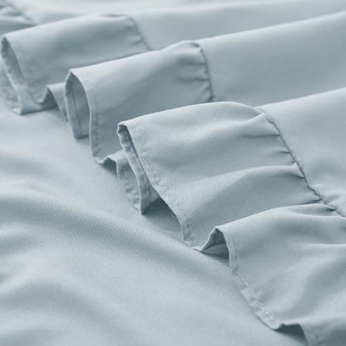 KKJIAF Ruffle Pillow Cases 18x18 Inches, Dusty Blue Square Ruffled Pillow Covers Set of 2, Microfiber Wrinkle Resistant Pillow Shams with Envelope Closure for Sofa Bed Living Room thumbnail 7