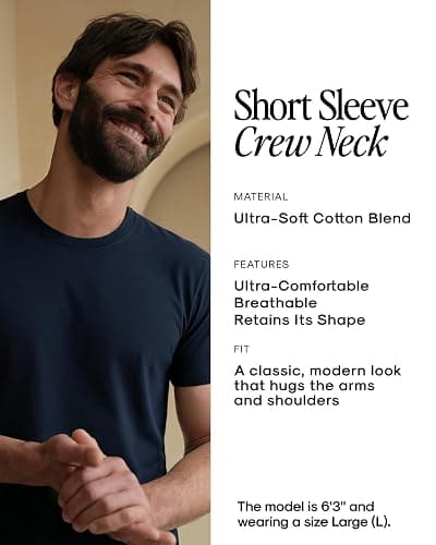 True Classic Mens T-Shirts – Short Sleeve Crew Neck T Shirts for Man, Cotton Blend Plain Novelty Men's T-Shirts thumbnail 9