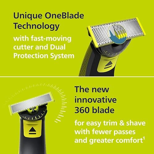 Philips Norelco One 360 Hybrid Face, Electric Beard Trimmer and Shaver, with 360 Technology, 1x 360 for Face, 5in1 Adjustable Comb, Model QP2724/90 thumbnail 4
