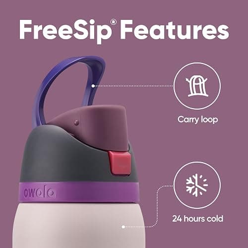 Owala FreeSip Insulated Stainless Steel Water Bottle with Straw for Sports, Travel, and School BPA-Free Sports Water Bottle, 40 oz, Dreamy Field thumbnail 3