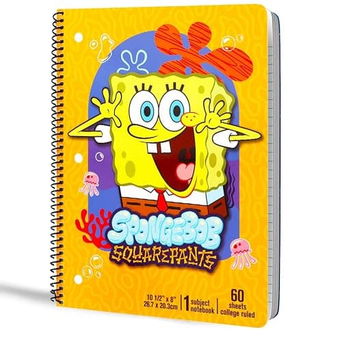 Spongebob Squarepants Spongebob School Supplies Set - Bundle with 2 Spiral Notebooks, 2 Portfolio Folders, Stickers, More School Supplies Set for Boys, Girls, Kids thumbnail 3