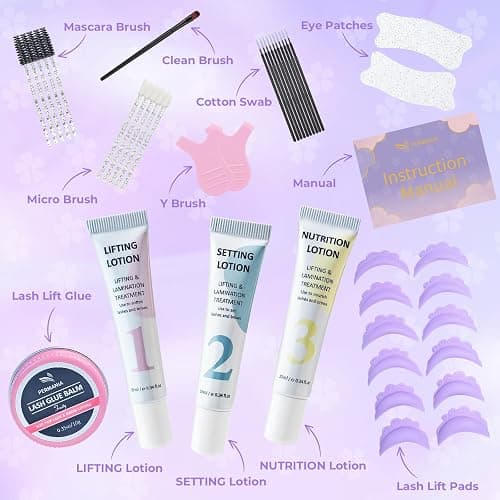 PERMANIA Korean Lash Lift Kit, Can be Operated with Eyes Open for Lash Perm | Suitable for DIY with Detailed Instruction, Salon Results Instant thumbnail 3