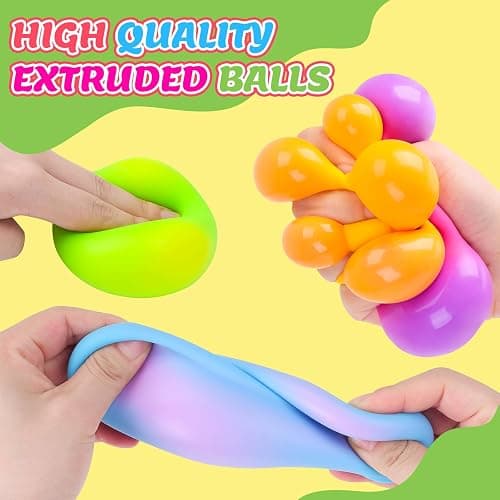 Stress Balls 4 Pack for Adults and Kids, Color Changing Squeeze Toys | Sensory Toys for kids with Autism, Squishy Fidget Toys for Stress and Anxiety Relief, Squishies Squeeze Prize for Classroom thumbnail 3