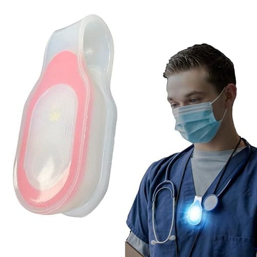 First Lifesaver LED Wearable Lights for Nurses with Hands-Free Magnetic Clip for Clothing and Scrubs, Soft White, Color, or Flashing Color Lighting, Strong Magnetic Grip (Red) - Image 1