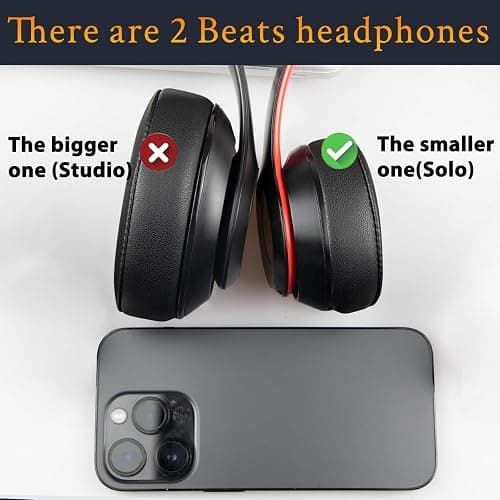 SoloWIT Earpads Cushions Replacement for Beats Solo 2 & Solo 3 Wireless On-Ear Headphones, Solo2 Solo3 Ear Pads with Soft Protein Leather, Added Thickness - White thumbnail 3