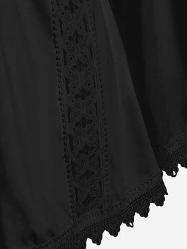 ROSE GAL Women Plus Size Lace Trim Hollow Out Cinched Flare Sleeves T-Shirt Bell Sleeves Renaissance Top thumbnail 4