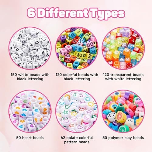 INSCRAFT 1200PCS Bracelet Making Kit, 24 Colors Pony Rainbow Kandi Beads, Friendship Bracelet Kit with Elastic Strings for Jewelry Making, Craft Gifts for Girls Adults thumbnail 4