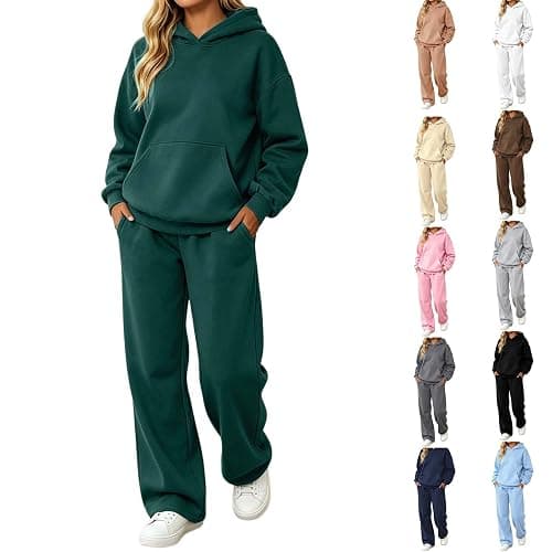 GOSEAGOTOFUN Womens Sweatsuits 2 Piece Set Long Sleeve Hoodie Sweatshirt 2026 Fall Winter Loose Wide Leg Sweatpants Tracksuit - Image 1