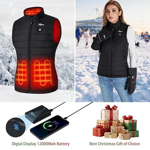 Telguua Heated Vest Women with Battery Pack,Women's Heated Warm Vest Electric Rechargeable Heating Vests thumbnail 5