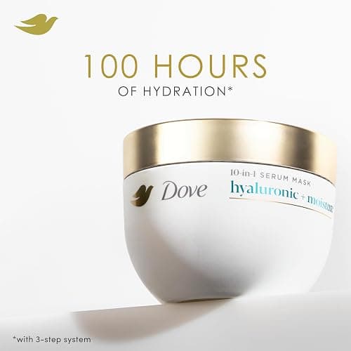 Dove Hyaluronic + Moisture Mask for Dry Hair with Hyaluronic Serum 9.2oz | For dry and frizz-prone hair, Helps hydrate & moisturize, softens hair for 100% smoothness, regenerates hair strength thumbnail 3