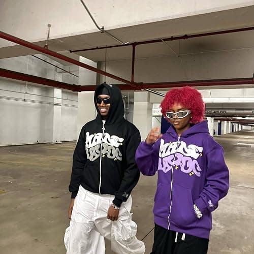 ZENMANCHEN Y2k Hoodies Puff Print Hoodie Grunge Graphic Zip Up Hoodies Y2k Jacket Hip Hop Streetwear Aesthetic Sweatshirts thumbnail 5