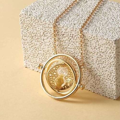 Fisemira Time Hourglass Necklace, Magical Travel Hourglass Rotating Pendant Necklace, Gift Fans Costume Jewelry thumbnail 4