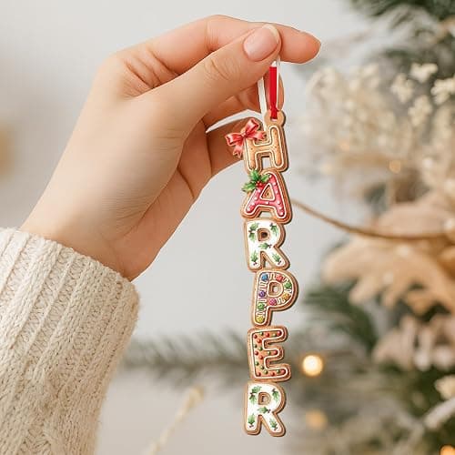 Famitrendz Custom Gingerbread Alphabet Ornament 2025, Personalized Kids Name Christmas Ornament, Cute Cookie Letter Decoration, Family Holiday Keepsake Gift for Children and Loved Ones thumbnail 3