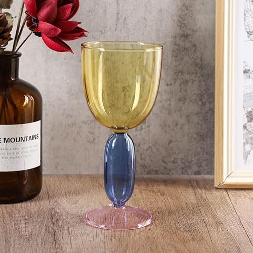Creative Wine Glasses, 13.5 oz Red Wine Glass Colorful Wine Glass Goblet Wine Cocktail Juice Glass for Party Dinner Wedding Festival Kitchen Bar Celebration (1Pcs) (4) - 4 thumbnail 8