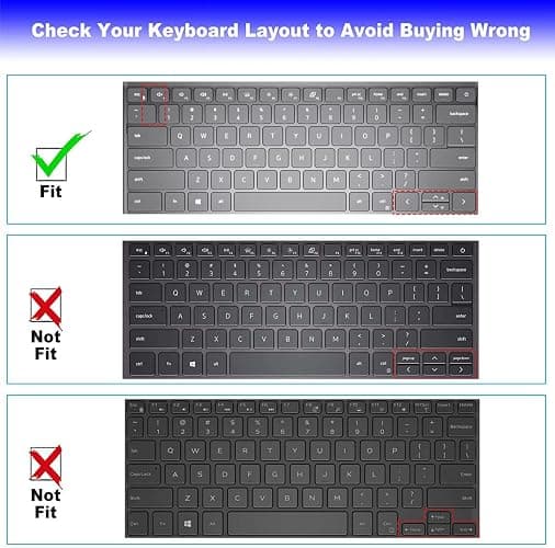 Keyboard Cover for Dell Inspiron 14 5410 5415 5418 5420 5425 5430 7415 7420 7425 7430 7435, Dell Inspiron 16 5620 5625 5630 7620 7630, Inspiron 13 5310, Latitude 3320 3420 Keyboard Skin -Black thumbnail 2
